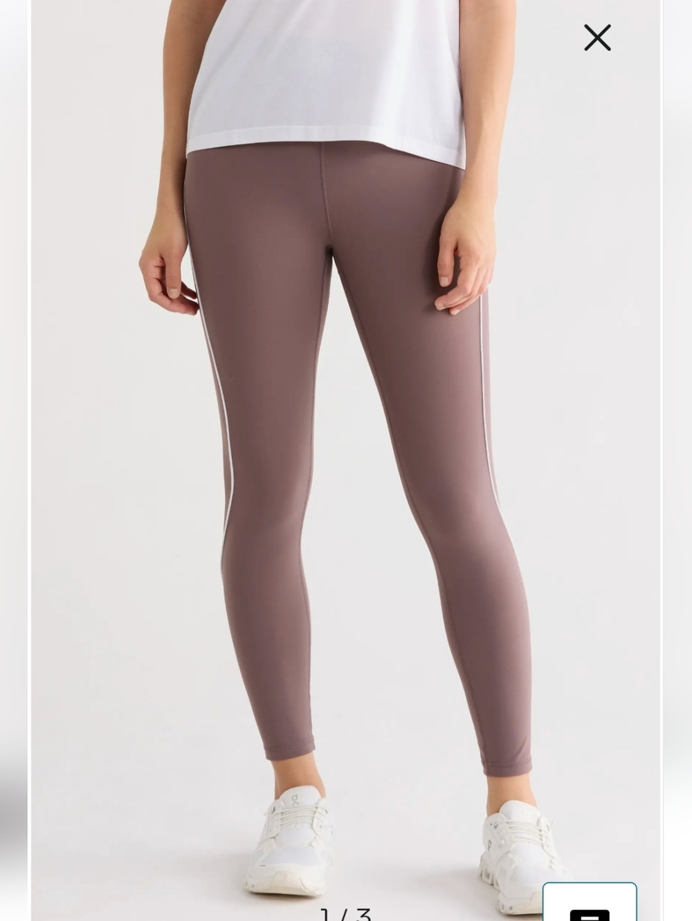 NEW Z By Zella Grey Plum Perform Piped Contour Leggings Sz XL